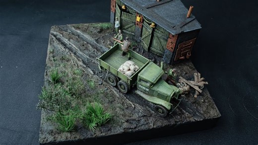 "仓库一隅"1/72比例二战场景模型制作全过程