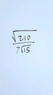 Square root simplification