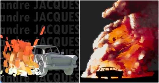 Stylized 2D Fire Effect Made In Houdini