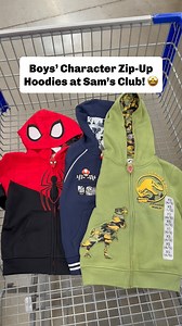 10K views · 68 reactions | Check out these new boys’ character zip-up hoodies! 朗 They come in sizes 4-10 and are perfect for the upcoming fall months. Pick from Spider-Man, Mario Kart, and Jurassic World. I especially love the zippers! 凉 Just $14.98. #samsclub #boysfashion #boymama | Sam’s Club Lovers | Facebook