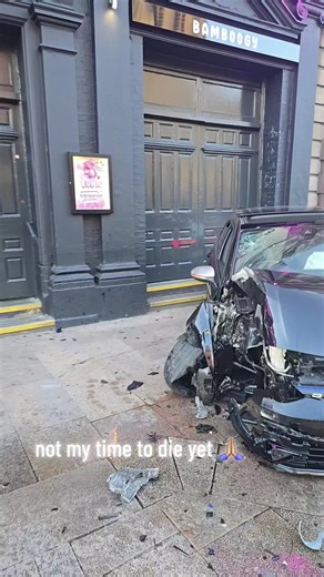 great night at work when you almost die cos of some pissed up Muppet who can't drive 😫 the car literally landed at my feet! someone definitely looking over me 🙏🏼 #preston #prestonlancashire #prestonnightlife #crash #drinkdriving