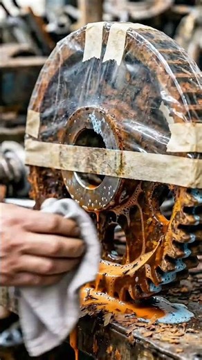 This Gear Rust Removal is Incredibly Satisfying #restoration #cleaning #diy #ai video