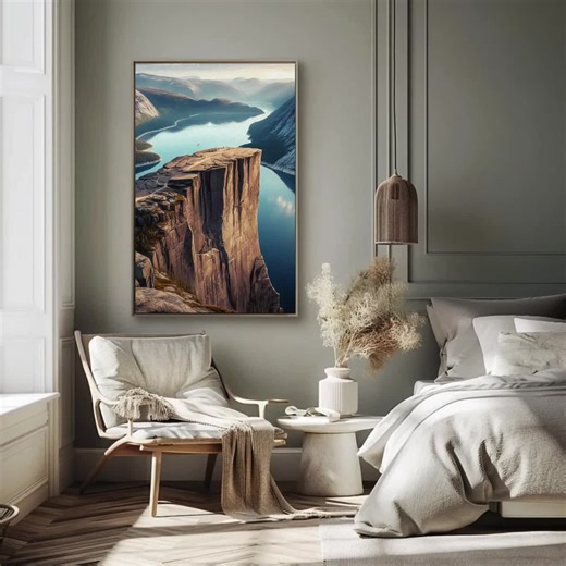 Preikestolen Norway Oil Painting: Pulpit Rock Art (Digital Download)