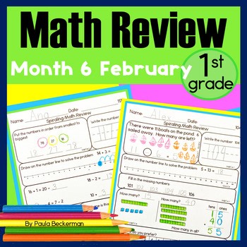 February Morning Work 1st First Grade Daily Math Spiral Review Warm Ups