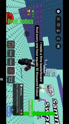 Game Name:sammys triple jump sword tower #roblox #giveaway #robux