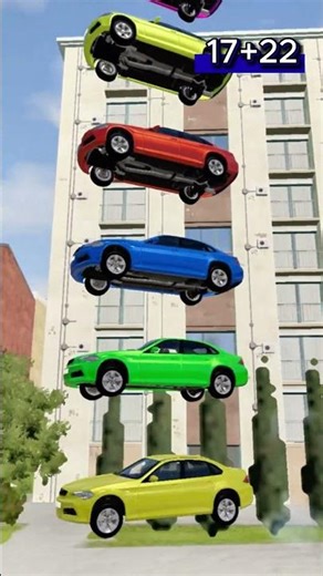 BeamNG Drive Mixed Color Falling Testing #shorts