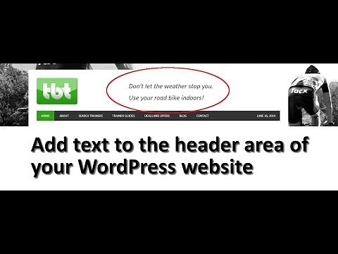 Adding text to the header area in WordPress