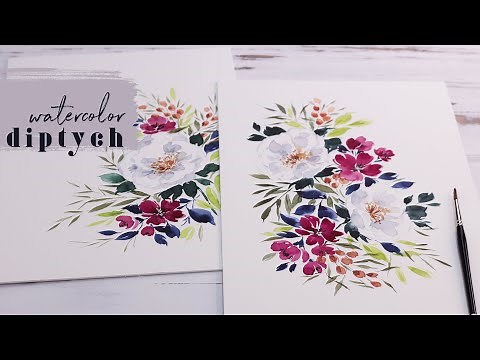 How To Create a Diptych | Watercolor Spring Flowers