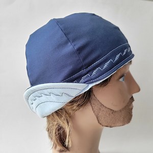 Blue Reversible Welding Cap Custom Cotton Welder Beanie Weld Hood Liner Hardhat Headwear Helmet Liner Gift Idea for Welder Accessory - Etsy
