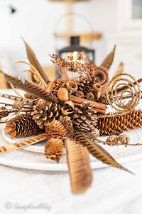 Easy Pinecone Centerpiece DIY [cheap, rustic, and beautiful]