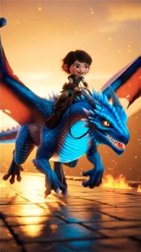 🐉✨ Tiny Girl Riding a Giant Dragon in 3D | Magical Dragon Run 🌟 | Ai STORYLAND #miniwoodtoy