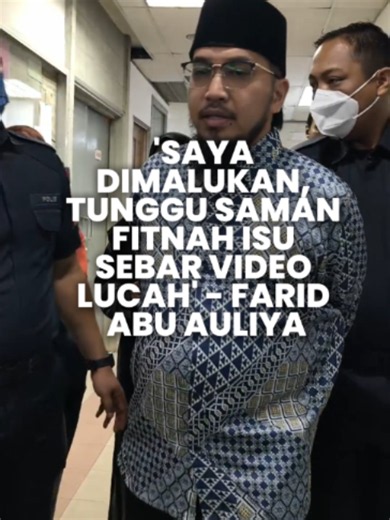 'Saya dimalukan, tunggu saman fitnah isu sebar video lucah' - Farid Abu Auliya Seorang bekas penceramah bebas akan mengambil tindakan undang-undang terhadap pihak yang didakwa menabur fitnah mengenai dirinya berkaitan siasatan kes sebaran video lucah, tahun lalu. Faridul Firdaus Zaulkapli, 40, atau lebih dikenali sebagai Ustaz Farid Abu Auliya berkata, tahun lalu dia direman bagi membantu siasatan mengikut Seksyen 509 Kanun Keseksaan (perbuatan mengaibkan kehormatan seseorang). Bagaimanapun kata