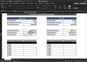 How to calculate payments & interest using "what-if" analysis in Excel: 📊 Step 1: • Enter Loan Info • Payment → "PMT" Function • Fill In Total Payment & Interest Paid Step 2: •List Alternate Interest Rates •Reference starting "Interest Rate" •Apply "What-If" Analysis | Moses Udoisoh