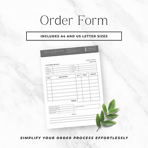 Bon de commande modifiable pour les petites entreprises, modèle de suivi de commande Canva, système de commande client minimal, formulaire commercial personnalisable - Etsy France