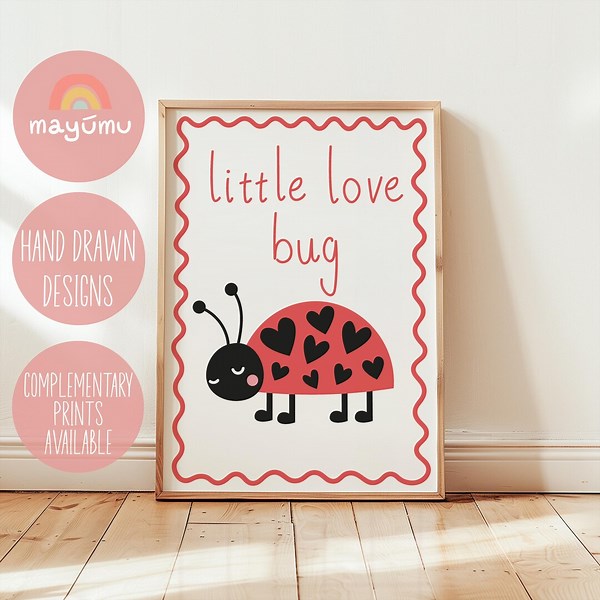 Little Love Bug Nursery Print | Ladybug Wall Art for Kids | Ladybird Print for Toddler | Little Bug Print - Etsy