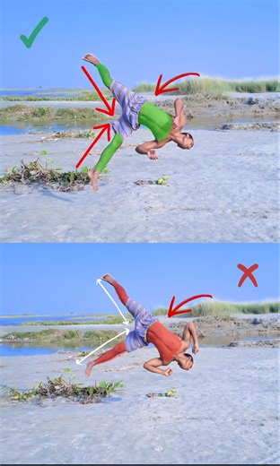 Aerial Flip ❌ Wrong vs ✅ Correct #arial #tutorials #trending #videoshort #shorts