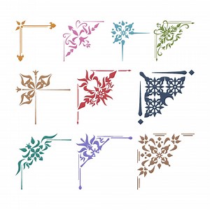 Floral Corner Embroidery Design, Floral Corner Machine Embroidery File, 9 Design, 5 Size, Instant Download - Etsy