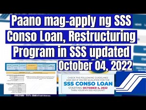 Paano mag-apply ng SSS Conso Loan or Restructuring Program October 2022