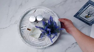 Amazon.com - 12 Inch Rustic Farmhouse Wood Lazy Susan Turntable for Table, Tomoaza White Herringbone Decorative Turntable Tray, Dining Table Centerpiece and Cabinet Organizer