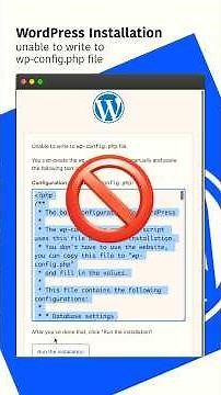 Unable to Write to wp-config.php File on Local WordPress Install #wp #wordpress #php #localhost