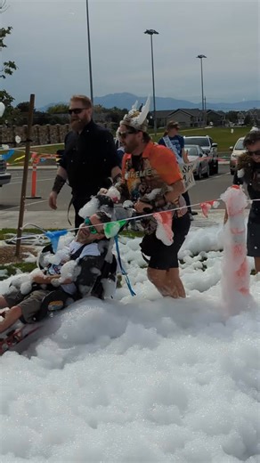 12K views · 342 reactions | Sam & Ryan won't need a shower tonight after getting hammered by the Foam Daddy! | Extreme Motus Wheelchairs | Facebook