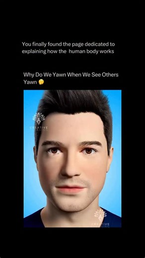 The Human Body 🧬 on Instagram: "🧠 Follow @explainingthebody to learn more about the workings of the body one post at a time You’ve seen it happen — someone yawns, and seconds later, you do too. It’s not about being tired at the same time; it’s something deeper. This is called contagious yawning, and it’s one of the strangest reflexes our brains have. Scientists believe it’s tied to empathy and social bonding. When you see someone yawn, the mirror neurons in your brain ,the same ones that activ