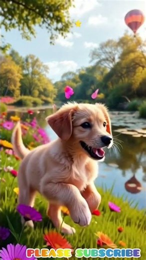 “Cute Puppy in a Magical Flower Garden 🌼🐶 | Nature Beauty & Pure Joy”