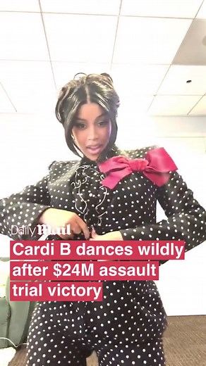 Cardi B strips to thong and twerks after assault trial victory