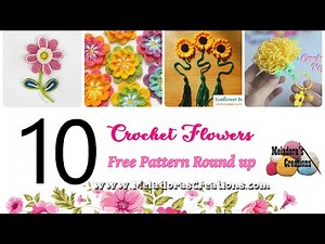 10 Crochet Flowers Free Patterns - Crochet Round up