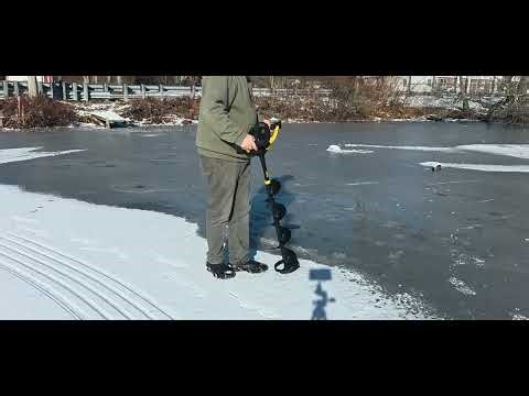 Jiffy electric ice auger model 60 8 inch hole test #jiffyicefishing.com # icefishing