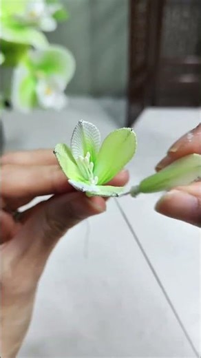 DIY Green Nylon Flower | Easy Stocking Flower Tutorial for Beginners