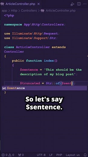 Truncating a String Based on Words in Laravel?! #laravel #shorts