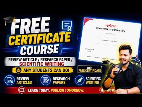 (FREE) Scientific Writing Online Course | With Certificate | Review & Research Paper | Apply Now