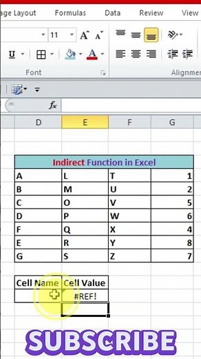 iNDIRECT FUNCTION IN EXCEL