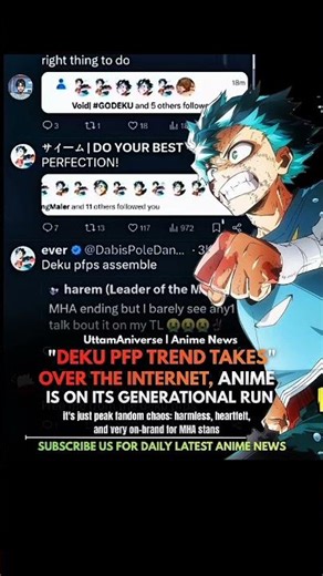The Deku PFP trend is taking over the Internet,Everyone Showing their love for Mha S8!#anime
