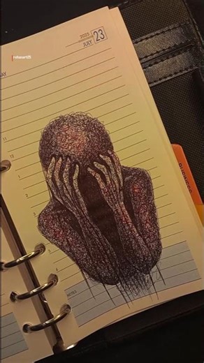 Overthinking day by day📈...#art​#overthinking #anxietyart #mentalhealthmatters #sketchbook #darkart