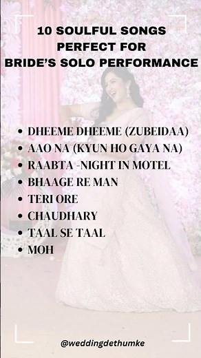 10 Soulful Songs For Bride Solo Performance| Sangeet Choreography #bride #bridetobe #bridedance