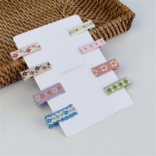 Floral Cotton Baby Hair Clips – Nonslip Alligator Clip, USA Handmade - Etsy