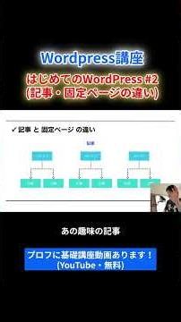WordPress超基礎講座#02(記事と固定ページの違い) #shorts #wordpress初心者 #web制作
