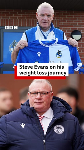 BBC Bristol on Instagram: "What a journey ❤️ When new Bristol Rovers head coach Steve Evans had a six-month break from management, he decided to take it upon himself to lose eight stone. His consultant told him if he wanted to ‘go for a pint’ with his grandson he’d have to turn his life around."