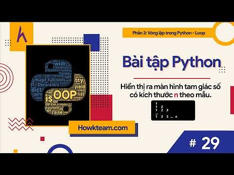 Bài tập #Python​ tự luyện -Bài 29: Hiển thị tam giác số kích thước n |#Kteam​ #Howkteam
