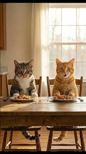 Ciko & Tiko Cooking Together! Cute Cats Cook and Eat | Cat Shorts 🍲🐾