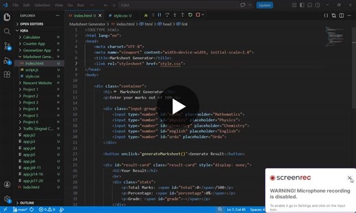 #webdevelopment #javascript #html #css #frontenddevelopment #projects #codingjourney | IQra Sheikh