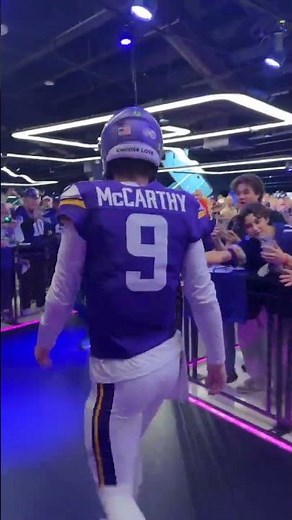J.J. McCarthy leaving locker room for warmups