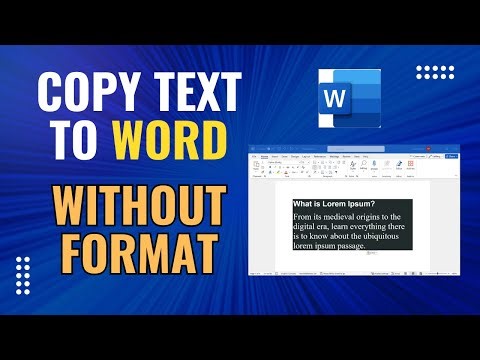 Copy texts to MS Word without Keeping Source Format