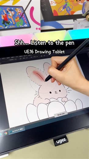 ugee on Instagram: "Shh… hear that? 🎧 That scratchy, paper-like pen sound? Insanely real. Big screen. Smooth 16K pen. Every stroke is satisfying. Every line feels right. First time using a display tablet? UE16 makes it easy.😘 #ugee #drawingtablet #ue16 #digitalart #sketching #illustration"