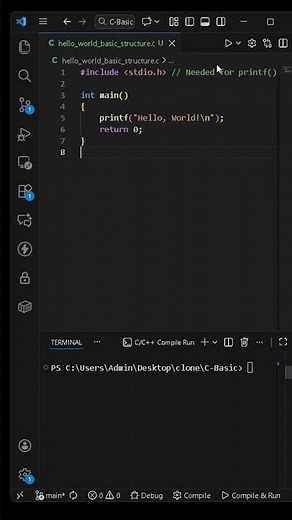 C Programming Basics Hello World Program Explained for Absolute Beginners