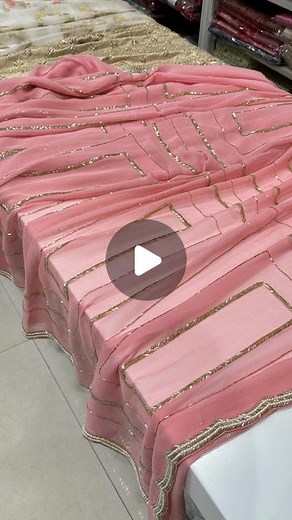 Mahavirs on Instagram: "Pink Georgette Saree with solid cut dana and moti Embroidery. It's a contemporary style pattern with geometric design across the saree. We get a lot of requests to make things in Georgette and chiffons and here we have started our journey. The border of the saree is a solid moti work which makes it stand out. Fall in love with the beautiful drape of this classic saree. #Saree #Sarees #SareesUSA #SareeUSA #SareeLove #SareeLovers #SareesCanada #PinkSaree #GeorgetteSaree #Ge