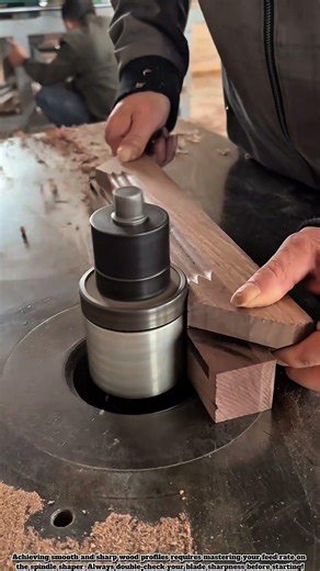Close-up:Precision Woodworking with the Spindle Shaper#woodworking#woodshaper#carpentry#workshoplife