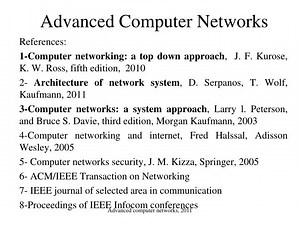 Advanced Computer Networks - SlideServe